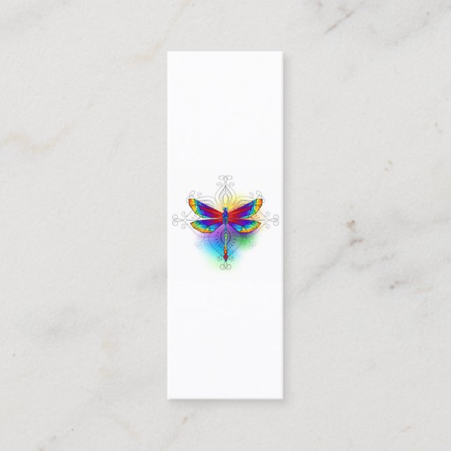 Rainbow Polygonal Dragonfly Lojalitetskort (Framsida)