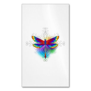 Rainbow Polygonal Dragonfly Magnetiska Visitkort