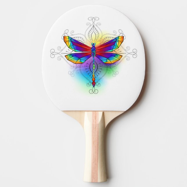 Rainbow Polygonal Dragonfly Pingisracket (Framsidan)