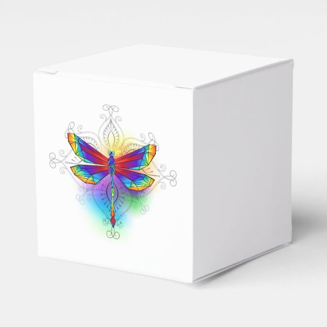 Rainbow Polygonal Dragonfly Presentaskar (Framsidan Sidan)
