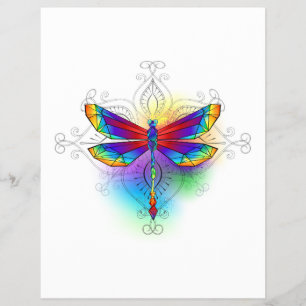 Rainbow Polygonal Dragonfly Reklamblad