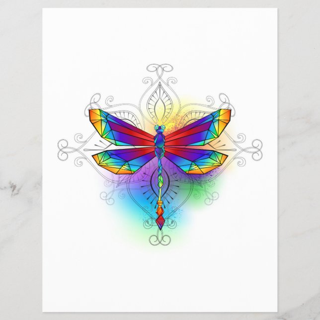 Rainbow Polygonal Dragonfly Reklamblad (Framsidan)