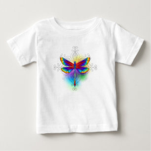 Rainbow Polygonal Dragonfly T Shirt