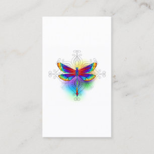 Rainbow Polygonal Dragonfly Tidsbeställning Kort