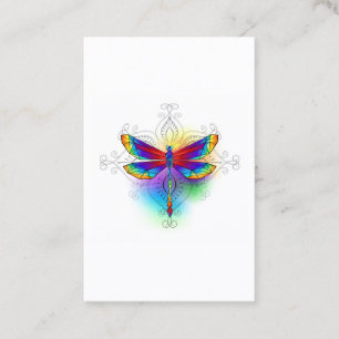 Rainbow Polygonal Dragonfly Visitkort