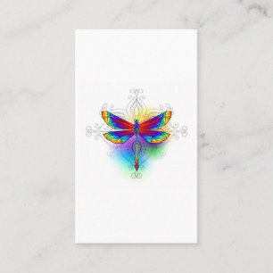 Rainbow Polygonal Dragonfly Visitkort