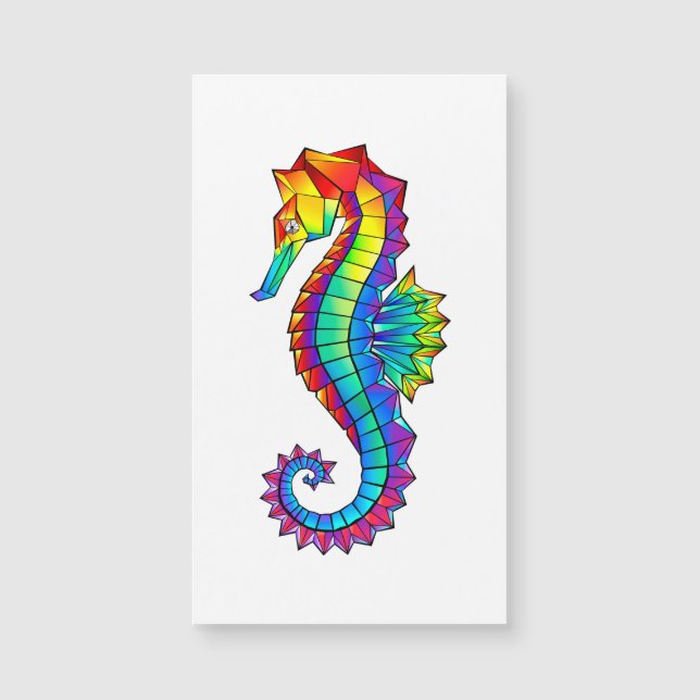 Rainbow Polygonal Seahorse (Framsida)