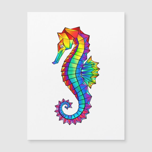 Rainbow Polygonal Seahorse (Framsida)