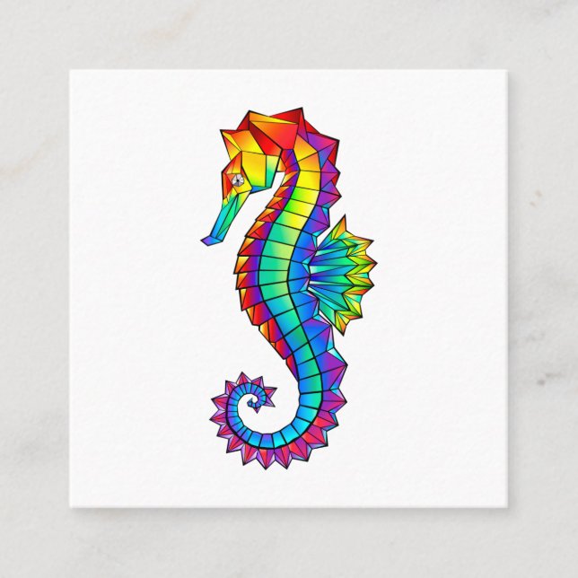 Rainbow Polygonal Seahorse (Framsida)