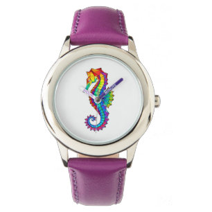Rainbow Polygonal Seahorse Armbandsur
