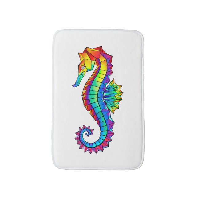 Rainbow Polygonal Seahorse Badrumsmatta (Framsidan (Vertikal))