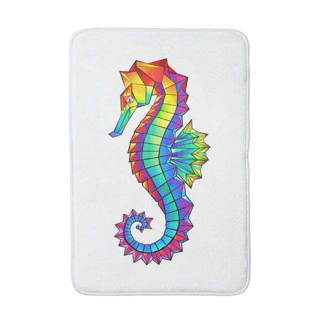 Rainbow Polygonal Seahorse Badrumsmatta (Framsidan (Vertikal))