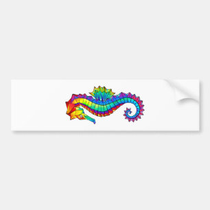 Rainbow Polygonal Seahorse Bildekal