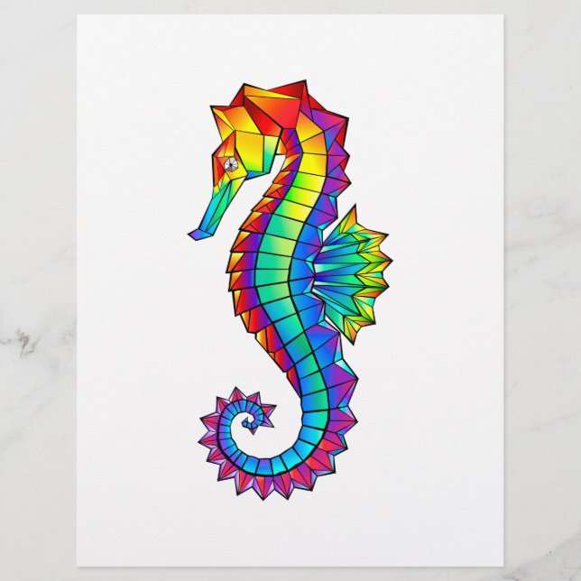 Rainbow Polygonal Seahorse Brevhuvud (Framsida)