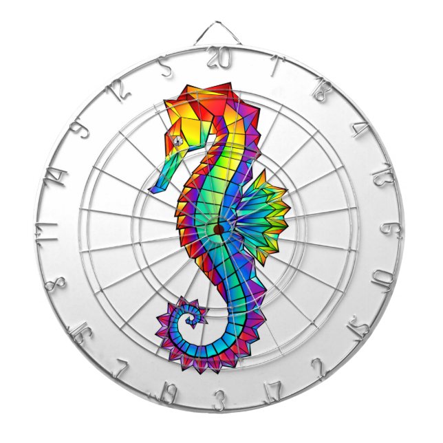 Rainbow Polygonal Seahorse Darttavla (Framsidan)