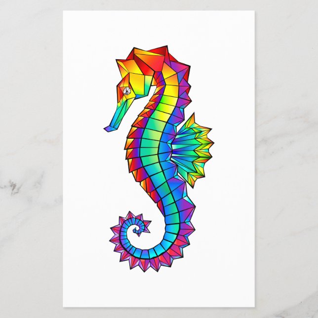 Rainbow Polygonal Seahorse Flygblad (Framsidan)
