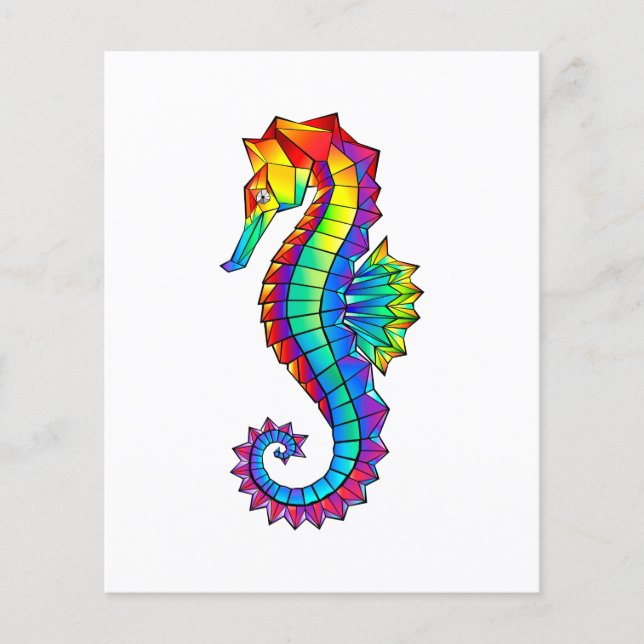 Rainbow Polygonal Seahorse Flygblad (Framsidan)