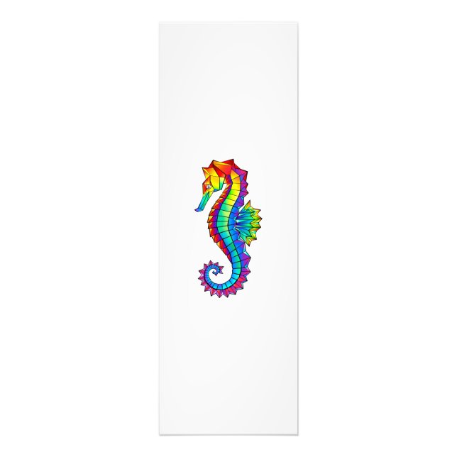 Rainbow Polygonal Seahorse Fototryck (Framsidan)