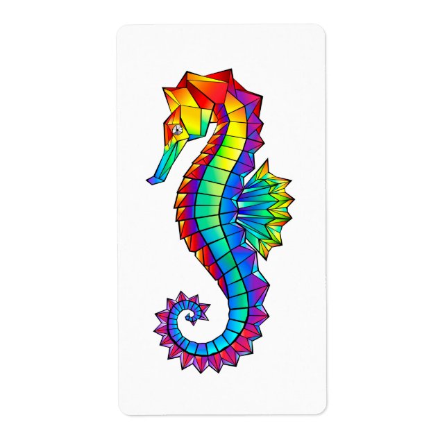 Rainbow Polygonal Seahorse Fraktsedel (Framsidan)
