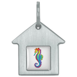 Rainbow Polygonal Seahorse ID-bricka Husdjur