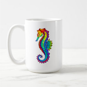 Rainbow Polygonal Seahorse Kaffemugg