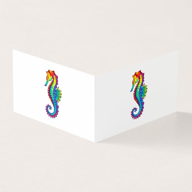 Rainbow Polygonal Seahorse Kort (Utsida)
