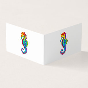 Rainbow Polygonal Seahorse Kort