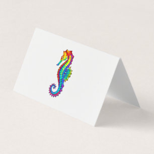 Rainbow Polygonal Seahorse Kort