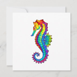 Rainbow Polygonal Seahorse Kort