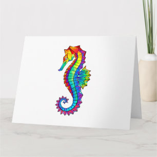 Rainbow Polygonal Seahorse Kort