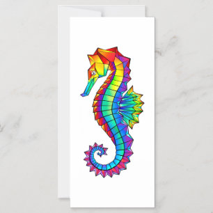 Rainbow Polygonal Seahorse Magnetisk Inbjudningskort