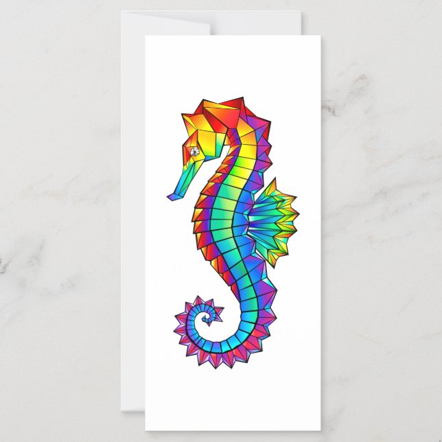 Rainbow Polygonal Seahorse Magnetisk Inbjudningskort (Framsida)