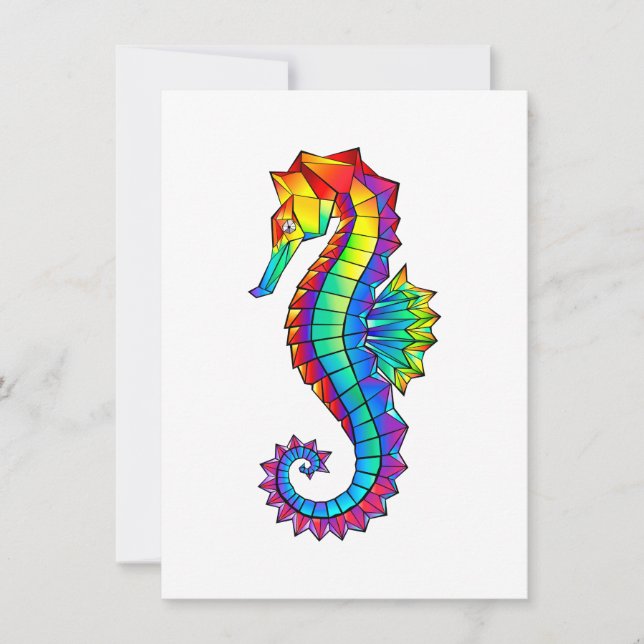 Rainbow Polygonal Seahorse Meddelande (Framsida)