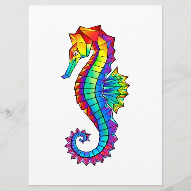 Rainbow Polygonal Seahorse Meny (Framsida)