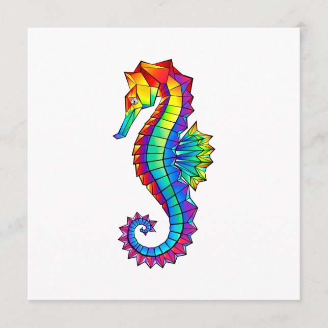 Rainbow Polygonal Seahorse Meny (Framsida)