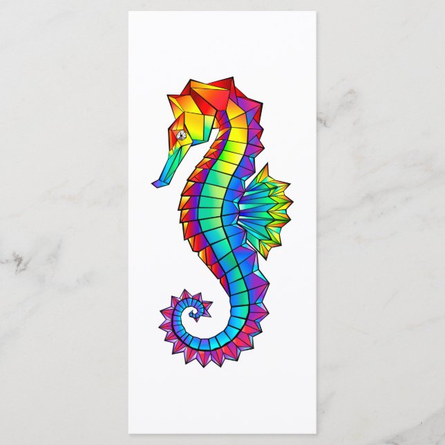 Rainbow Polygonal Seahorse Meny (Framsida)