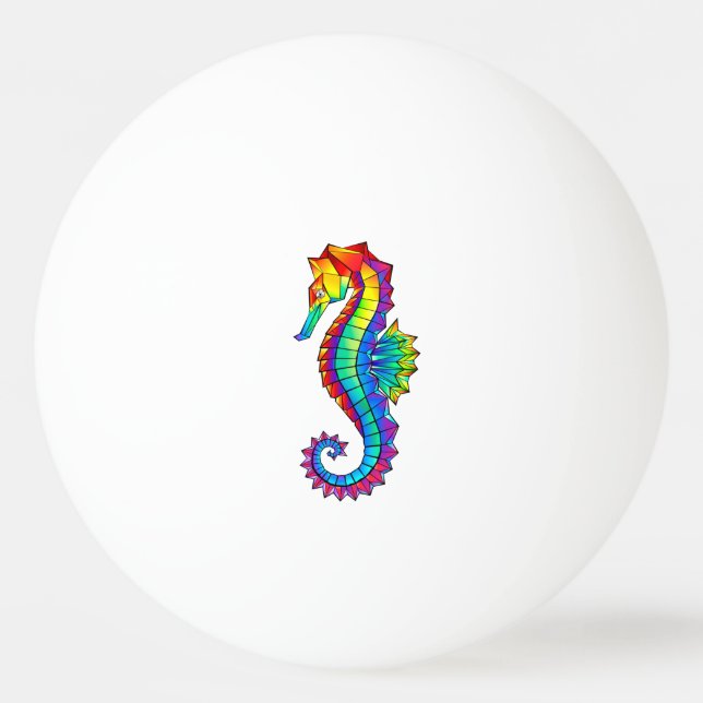 Rainbow Polygonal Seahorse Pingisboll (Framsidan)