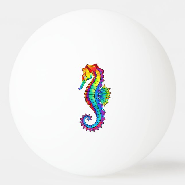 Rainbow Polygonal Seahorse Pingisboll (Framsidan)