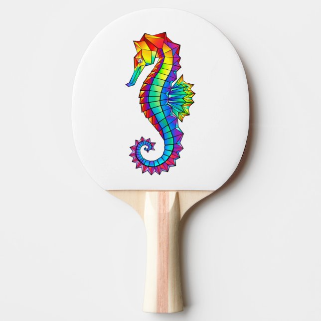 Rainbow Polygonal Seahorse Pingisracket (Framsidan)