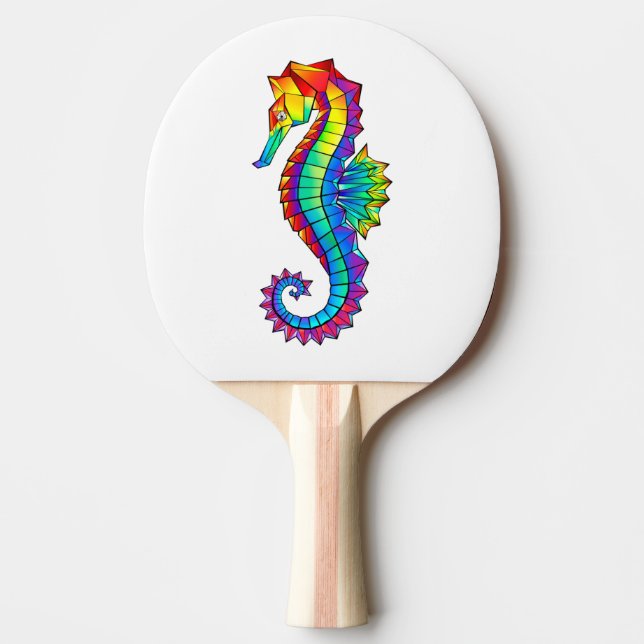 Rainbow Polygonal Seahorse Pingisracket (Framsidan)