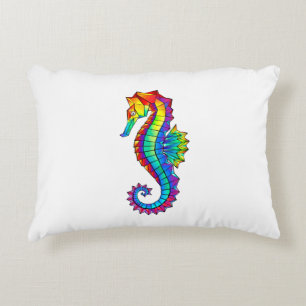 Rainbow Polygonal Seahorse Prydnadskudde