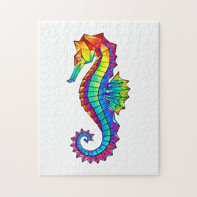 Rainbow Polygonal Seahorse Pussel (Vertikal)