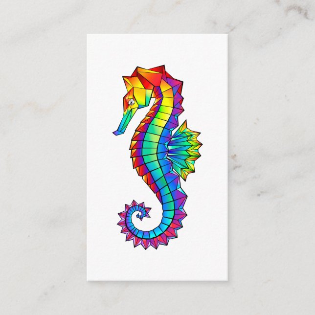 Rainbow Polygonal Seahorse Rådkort (Framsida)