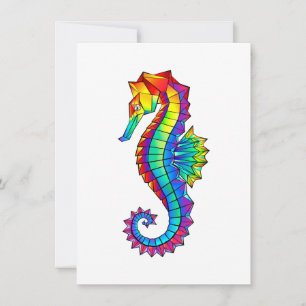 Rainbow Polygonal Seahorse Rådkort