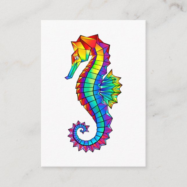 Rainbow Polygonal Seahorse Rådkort (Framsida)