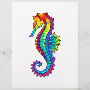 Rainbow Polygonal Seahorse Reklamblad
