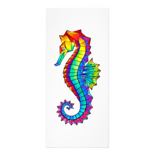 Rainbow Polygonal Seahorse Reklamkort