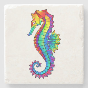 Rainbow Polygonal Seahorse Stenunderlägg