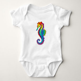 Rainbow Polygonal Seahorse T Shirt