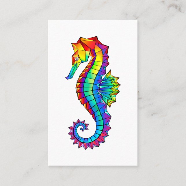 Rainbow Polygonal Seahorse Visitkort (Framsida)